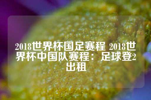 2018世界杯国足赛程 2018世界杯中国队赛程：足球登2出租-第1张图片-皇冠信用盘出租