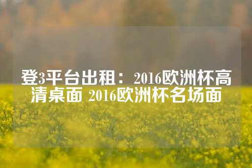 登3平台出租：2016欧洲杯高清桌面 2016欧洲杯名场面-第1张图片-皇冠信用盘出租