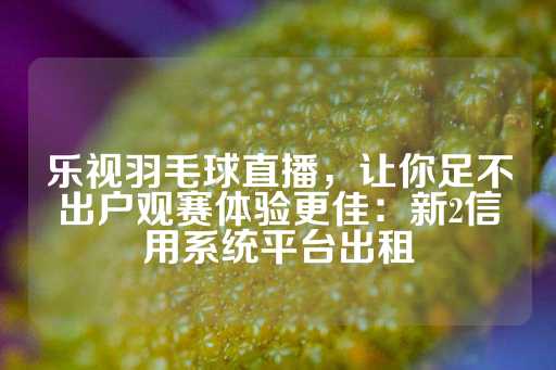 乐视羽毛球直播，让你足不出户观赛体验更佳：新2信用系统平台出租-第1张图片-皇冠信用盘出租