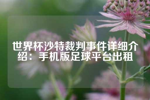 世界杯沙特裁判事件详细介绍：手机版足球平台出租-第1张图片-皇冠信用盘出租