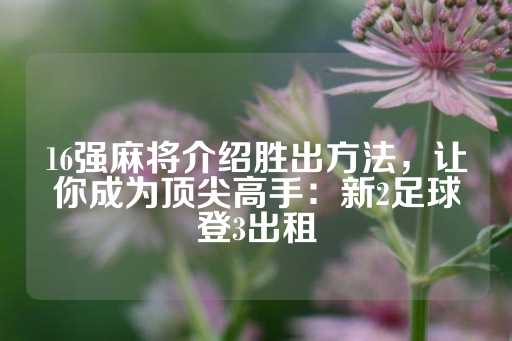 16强麻将介绍胜出方法，让你成为顶尖高手：新2足球登3出租-第1张图片-皇冠信用盘出租