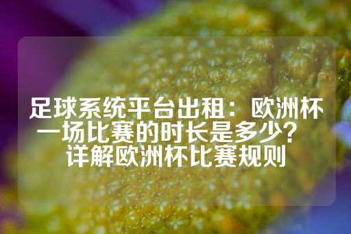 足球系统平台出租：欧洲杯一场比赛的时长是多少？ 详解欧洲杯比赛规则-第1张图片-皇冠信用盘出租