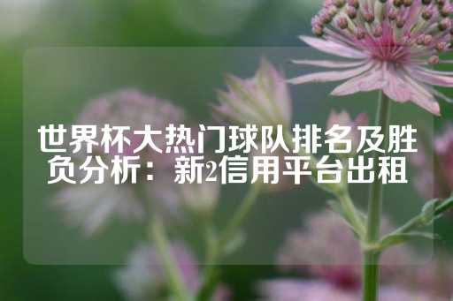 世界杯大热门球队排名及胜负分析：新2信用平台出租-第1张图片-皇冠信用盘出租