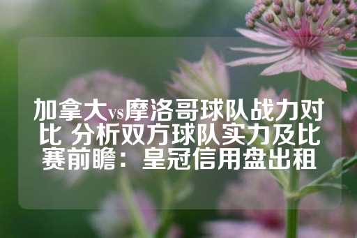 加拿大vs摩洛哥球队战力对比 分析双方球队实力及比赛前瞻：皇冠信用盘出租