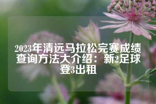 2023年清远马拉松完赛成绩查询方法大介绍：新2足球登3出租-第1张图片-皇冠信用盘出租