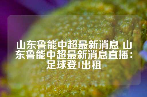 山东鲁能中超最新消息 山东鲁能中超最新消息直播：足球登1出租-第1张图片-皇冠信用盘出租