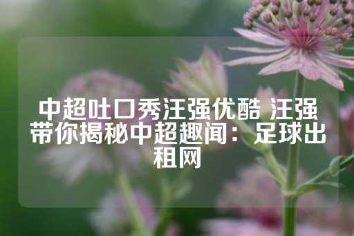 中超吐口秀汪强优酷 汪强带你揭秘中超趣闻：足球出租网-第1张图片-皇冠信用盘出租