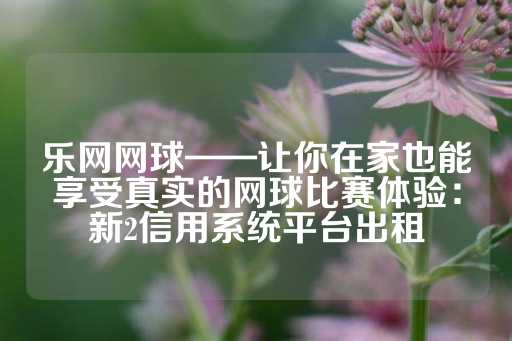 乐网网球——让你在家也能享受真实的网球比赛体验：新2信用系统平台出租-第1张图片-皇冠信用盘出租