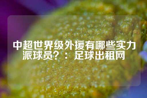 中超世界级外援有哪些实力派球员？：足球出租网