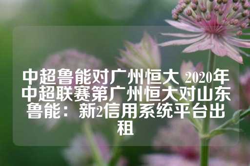 中超鲁能对广州恒大 2020年中超联赛第广州恒大对山东鲁能：新2信用系统平台出租-第1张图片-皇冠信用盘出租