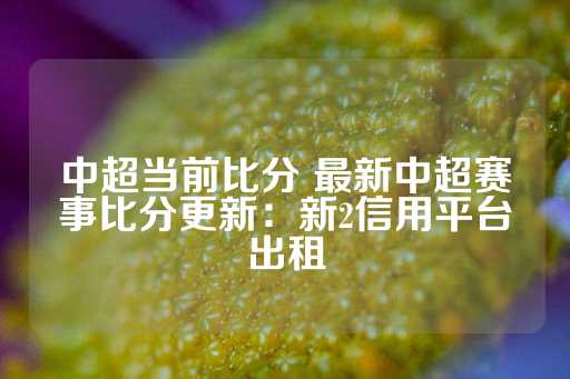 中超当前比分 最新中超赛事比分更新：新2信用平台出租