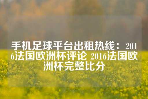 手机足球平台出租热线：2016法国欧洲杯评论 2016法国欧洲杯完整比分-第1张图片-皇冠信用盘出租