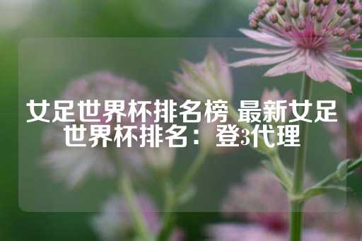 女足世界杯排名榜 最新女足世界杯排名：登3代理