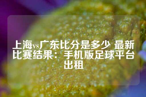 上海vs广东比分是多少 最新比赛结果：手机版足球平台出租-第1张图片-皇冠信用盘出租