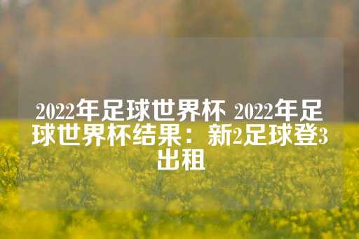 2022年足球世界杯 2022年足球世界杯结果：新2足球登3出租