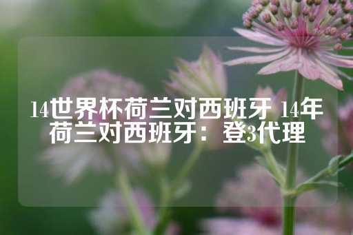 14世界杯荷兰对西班牙 14年荷兰对西班牙：登3代理-第1张图片-皇冠信用盘出租