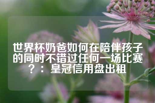 世界杯奶爸如何在陪伴孩子的同时不错过任何一场比赛？：皇冠信用盘出租