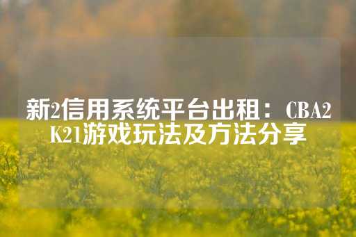 新2信用系统平台出租：CBA2K21游戏玩法及方法分享