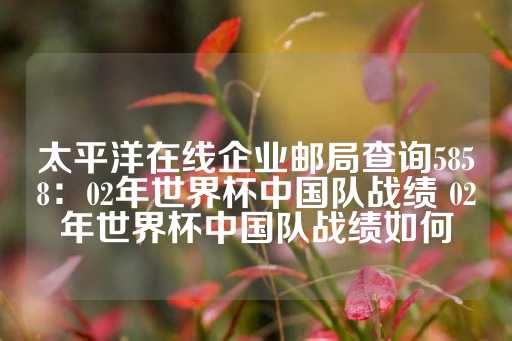 太平洋在线企业邮局查询5858：02年世界杯中国队战绩 02年世界杯中国队战绩如何-第1张图片-皇冠信用盘出租