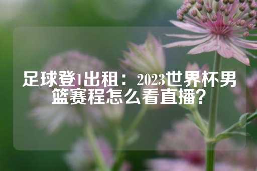 足球登1出租：2023世界杯男篮赛程怎么看直播？