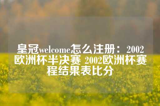 皇冠welcome怎么注册：2002欧洲杯半决赛 2002欧洲杯赛程结果表比分-第1张图片-皇冠信用盘出租