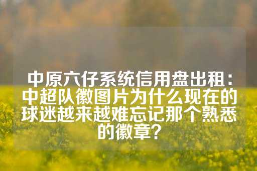 中原六仔系统信用盘出租：中超队徽图片为什么现在的球迷越来越难忘记那个熟悉的徽章？