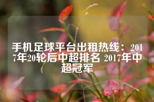 手机足球平台出租热线：2017年20轮后中超排名 2017年中超冠军