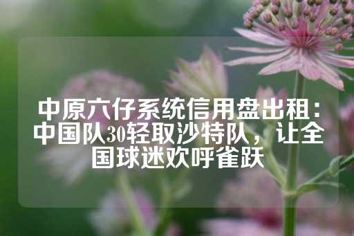 中原六仔系统信用盘出租：中国队30轻取沙特队，让全国球迷欢呼雀跃