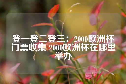 登一登二登三：2000欧洲杯门票收集 2000欧洲杯在哪里举办