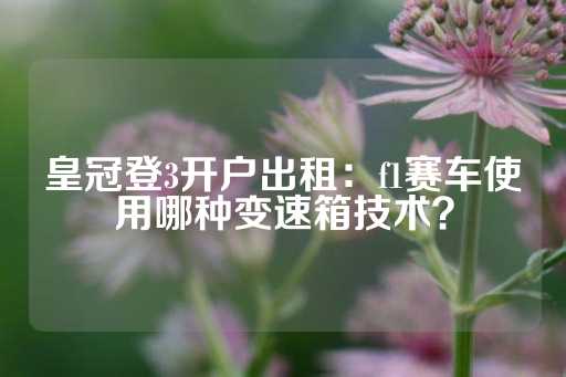 皇冠登3开户出租：f1赛车使用哪种变速箱技术？-第1张图片-皇冠信用盘出租