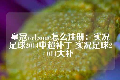 皇冠welcome怎么注册：实况足球2014中超补丁 实况足球2014大补