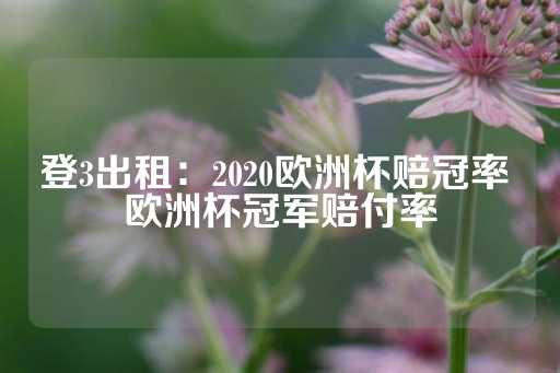 登3出租：2020欧洲杯赔冠率 欧洲杯冠军赔付率