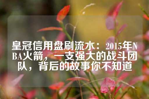 皇冠信用盘刷流水：2015年NBA火箭，一支强大的战斗团队，背后的故事你不知道-第1张图片-皇冠信用盘出租