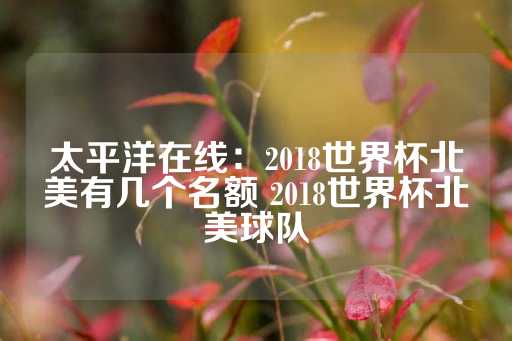 太平洋在线：2018世界杯北美有几个名额 2018世界杯北美球队