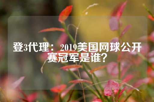 登3代理：2019美国网球公开赛冠军是谁？-第1张图片-皇冠信用盘出租