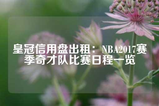 皇冠信用盘出租：NBA2017赛季奇才队比赛日程一览-第1张图片-皇冠信用盘出租