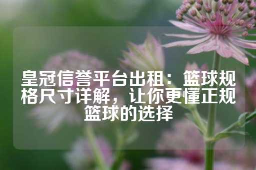 皇冠信誉平台出租：篮球规格尺寸详解，让你更懂正规篮球的选择