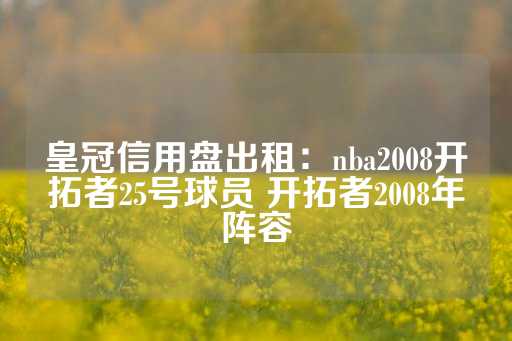 皇冠信用盘出租：nba2008开拓者25号球员 开拓者2008年阵容