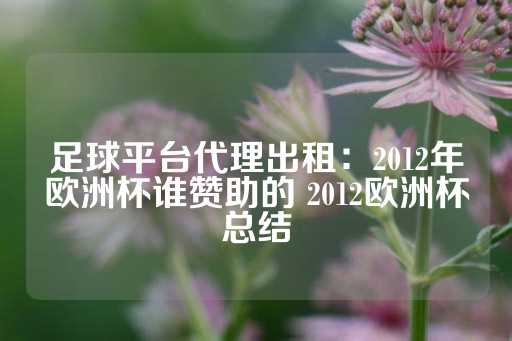 足球平台代理出租：2012年欧洲杯谁赞助的 2012欧洲杯总结-第1张图片-皇冠信用盘出租