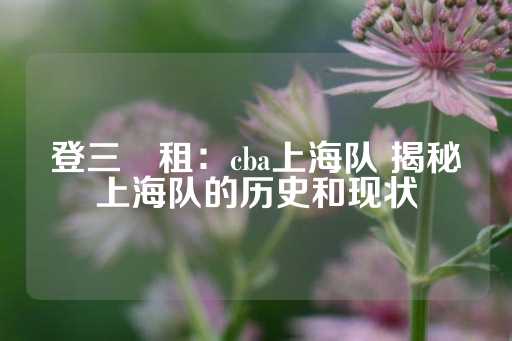 登三岀租：cba上海队 揭秘上海队的历史和现状