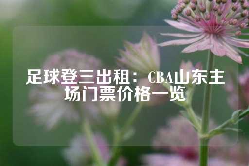 足球登三出租：CBA山东主场门票价格一览-第1张图片-皇冠信用盘出租