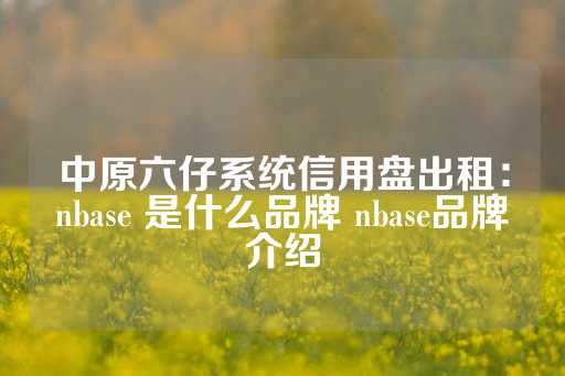 中原六仔系统信用盘出租：nbase 是什么品牌 nbase品牌介绍