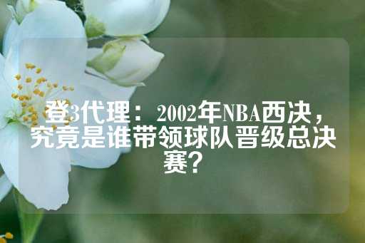 登3代理：2002年NBA西决，究竟是谁带领球队晋级总决赛？-第1张图片-皇冠信用盘出租