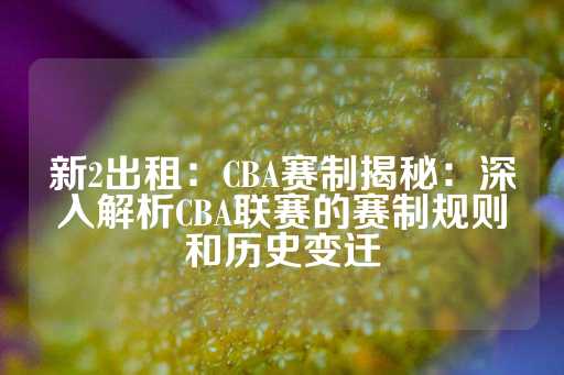 新2出租：CBA赛制揭秘：深入解析CBA联赛的赛制规则和历史变迁-第1张图片-皇冠信用盘出租