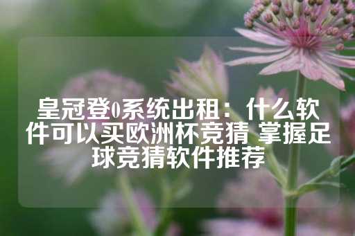 皇冠登0系统出租：什么软件可以买欧洲杯竞猜 掌握足球竞猜软件推荐