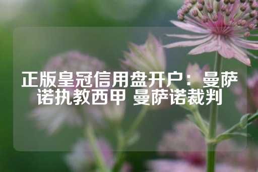 正版皇冠信用盘开户：曼萨诺执教西甲 曼萨诺裁判