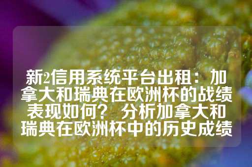 新2信用系统平台出租：加拿大和瑞典在欧洲杯的战绩表现如何？ 分析加拿大和瑞典在欧洲杯中的历史成绩