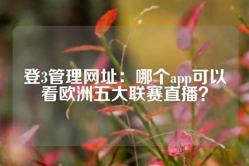 登3管理网址：哪个app可以看欧洲五大联赛直播？