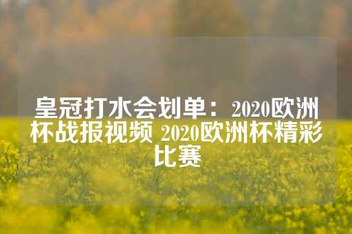 皇冠打水会划单：2020欧洲杯战报视频 2020欧洲杯精彩比赛-第1张图片-皇冠信用盘出租