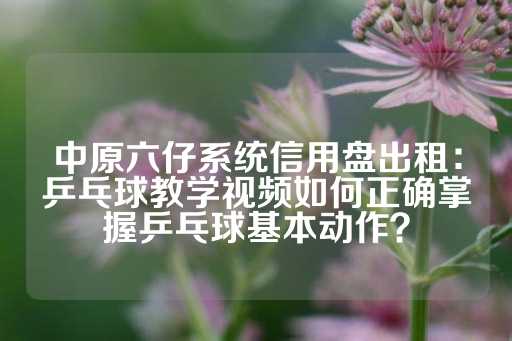 中原六仔系统信用盘出租：乒乓球教学视频如何正确掌握乒乓球基本动作？-第1张图片-皇冠信用盘出租